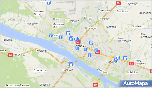 mapa Płock, Płock na mapie Targeo