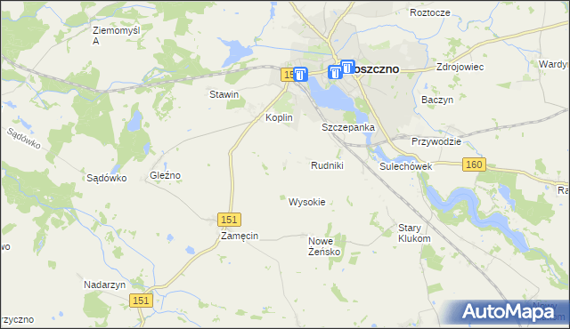 mapa Płoki gmina Choszczno, Płoki gmina Choszczno na mapie Targeo