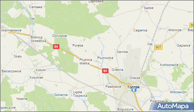 mapa Płużniczka, Płużniczka na mapie Targeo