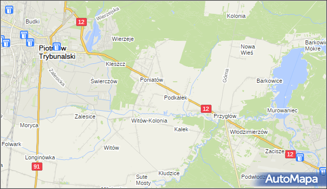 mapa Podkałek, Podkałek na mapie Targeo