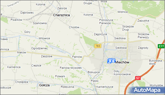 mapa Podmiejska Wola, Podmiejska Wola na mapie Targeo