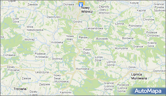 mapa Połom Duży, Połom Duży na mapie Targeo