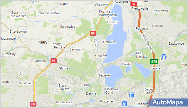 mapa Preczów, Preczów na mapie Targeo