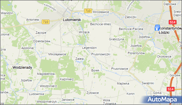 mapa Prusinowiczki, Prusinowiczki na mapie Targeo