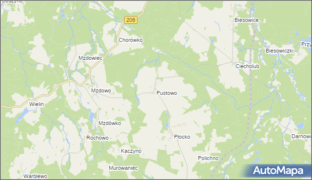 mapa Pustowo gmina Kępice, Pustowo gmina Kępice na mapie Targeo