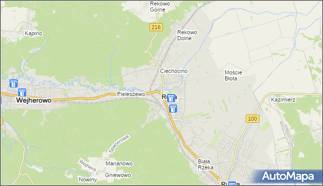 mapa Reda, Reda na mapie Targeo