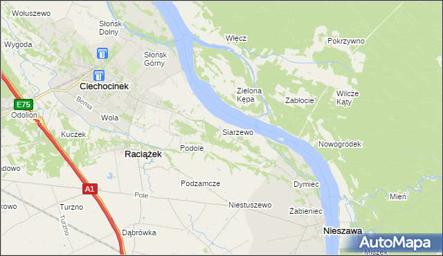 mapa Siarzewo, Siarzewo na mapie Targeo