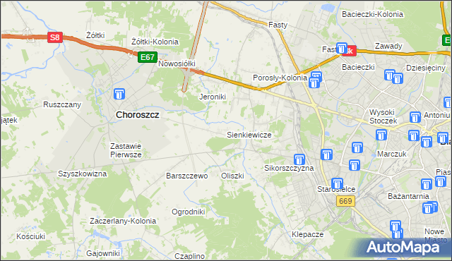 mapa Sienkiewicze, Sienkiewicze na mapie Targeo