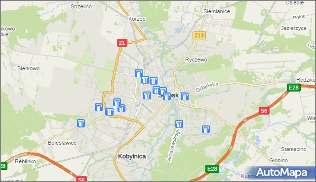 mapa Słupska, Słupsk na mapie Targeo