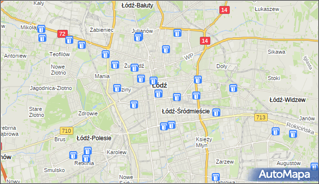 mapa Śródmieście gmina Łódź, Śródmieście gmina Łódź na mapie Targeo