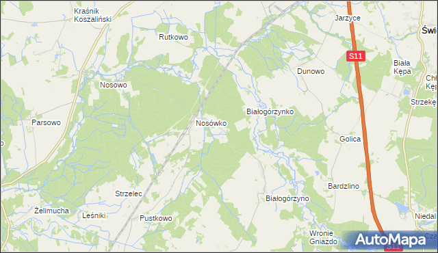 mapa Stajkowo gmina Białogard, Stajkowo gmina Białogard na mapie Targeo