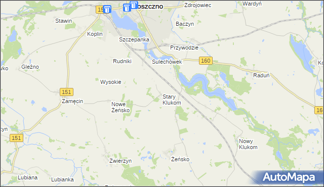 mapa Stary Klukom, Stary Klukom na mapie Targeo