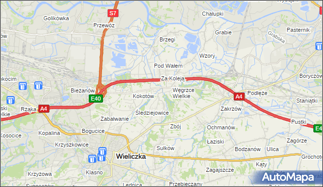 mapa Strumiany gmina Wieliczka, Strumiany gmina Wieliczka na mapie Targeo