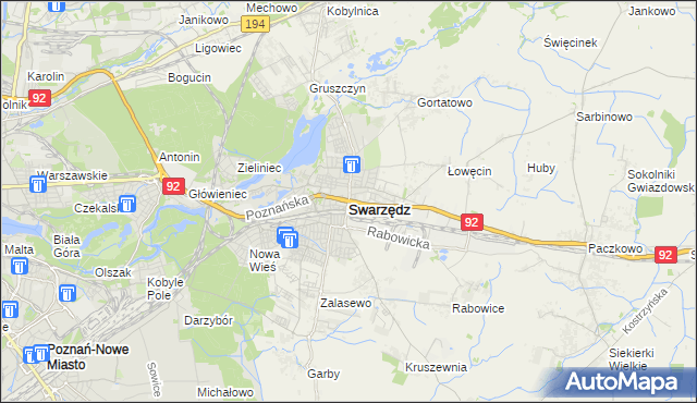 mapa Swarzędz, Swarzędz na mapie Targeo