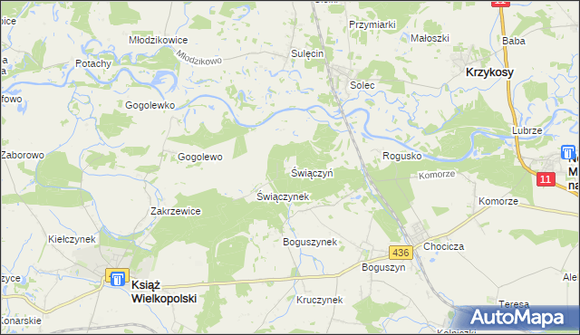 mapa Świączyń, Świączyń na mapie Targeo