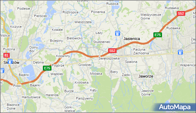 mapa Świętoszówka, Świętoszówka na mapie Targeo