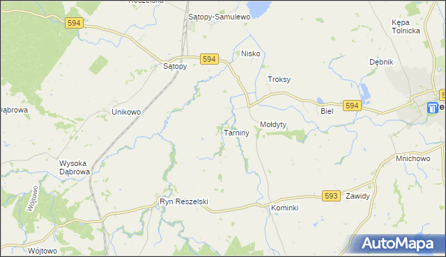 mapa Tarniny, Tarniny na mapie Targeo