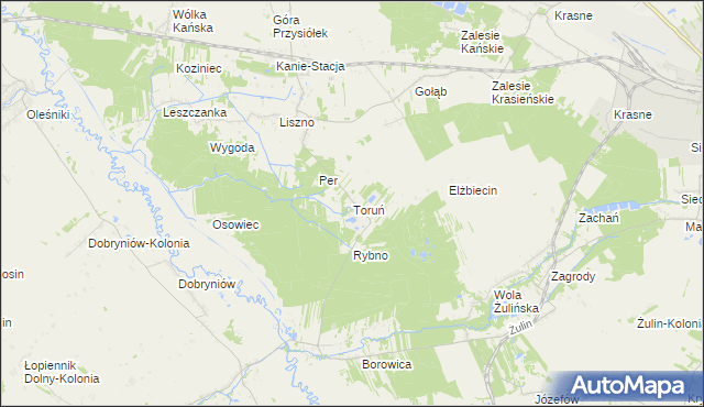 mapa Toruń gmina Rejowiec Fabryczny, Toruń gmina Rejowiec Fabryczny na mapie Targeo