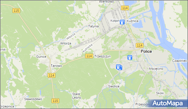 mapa Trzeszczyn, Trzeszczyn na mapie Targeo