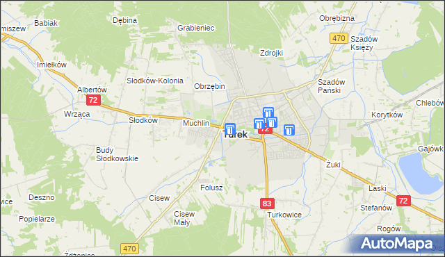 mapa Turka, Turek na mapie Targeo