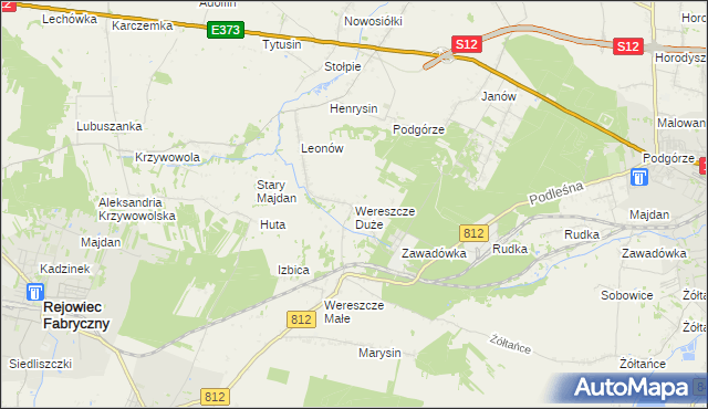 mapa Wereszcze Duże, Wereszcze Duże na mapie Targeo