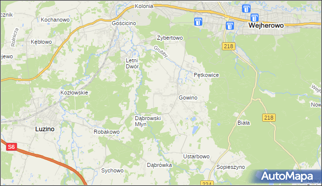 mapa Wielkie Gowino, Wielkie Gowino na mapie Targeo