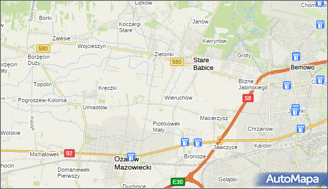 mapa Wieruchów, Wieruchów na mapie Targeo
