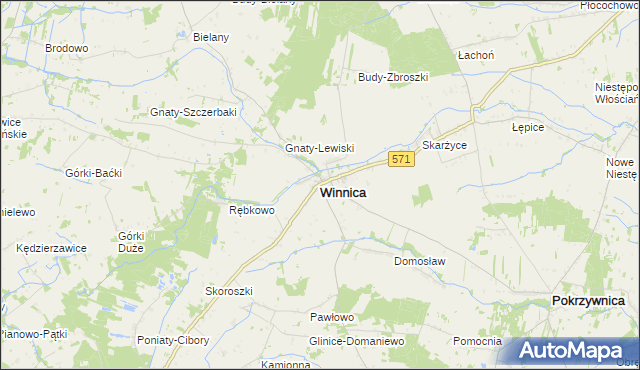 mapa Winnica powiat pułtuski, Winnica powiat pułtuski na mapie Targeo