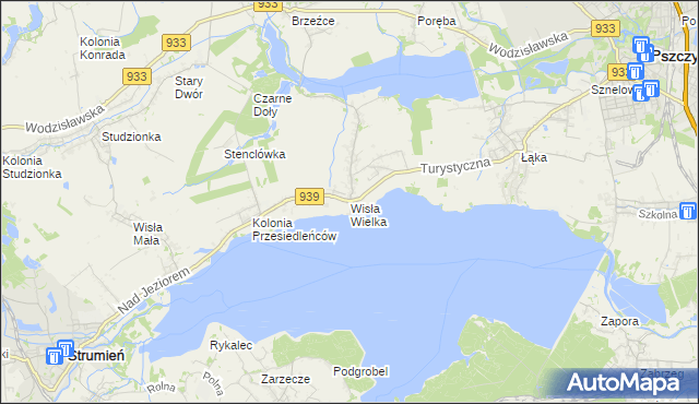 mapa Wisła Wielka, Wisła Wielka na mapie Targeo
