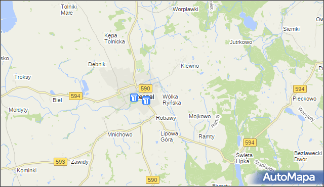mapa Wólka Ryńska, Wólka Ryńska na mapie Targeo