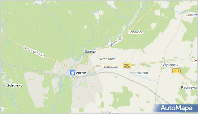 mapa Wronkowo, Wronkowo na mapie Targeo