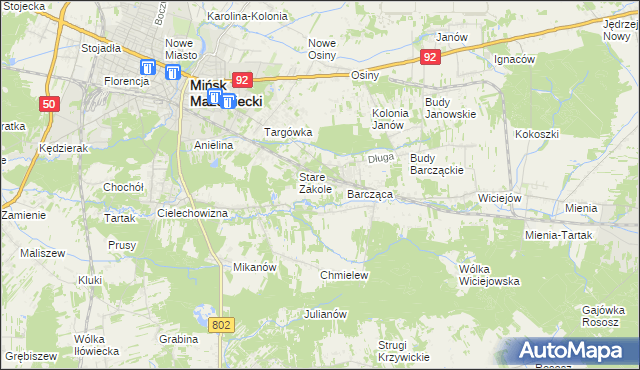 mapa Zakole-Wiktorowo, Zakole-Wiktorowo na mapie Targeo