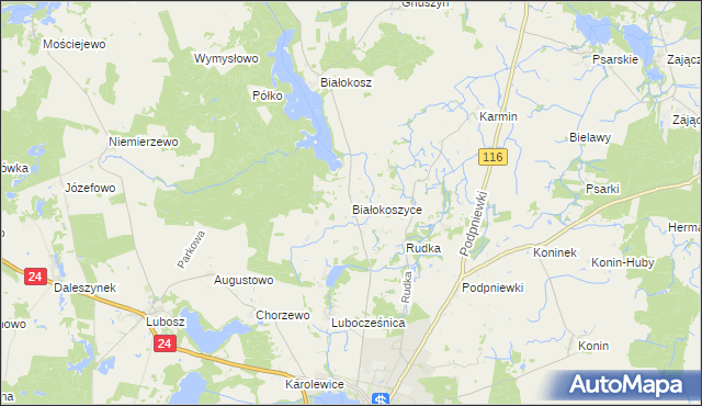 mapa Białokoszyce, Białokoszyce na mapie Targeo