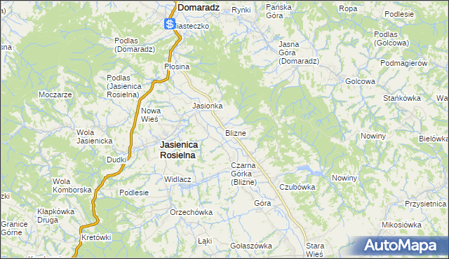 mapa Blizne, Blizne na mapie Targeo