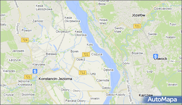 mapa Ciszyca gmina Konstancin-Jeziorna, Ciszyca gmina Konstancin-Jeziorna na mapie Targeo