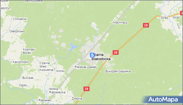 mapa Czarna Białostocka, Czarna Białostocka na mapie Targeo