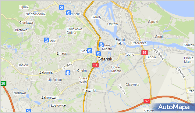 mapa Gdańska, Gdańsk na mapie Targeo