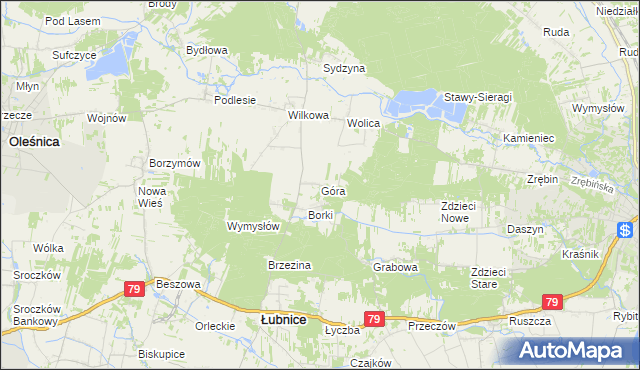 mapa Góra gmina Łubnice, Góra gmina Łubnice na mapie Targeo