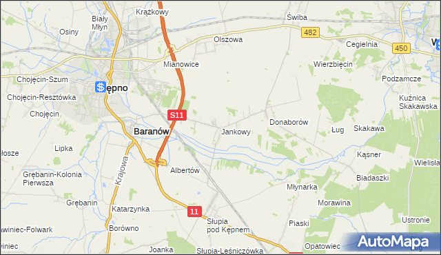 mapa Jankowy, Jankowy na mapie Targeo