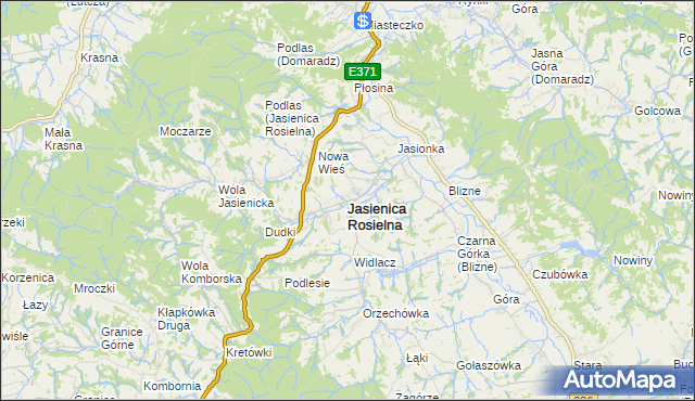 mapa Jasienica Rosielna, Jasienica Rosielna na mapie Targeo