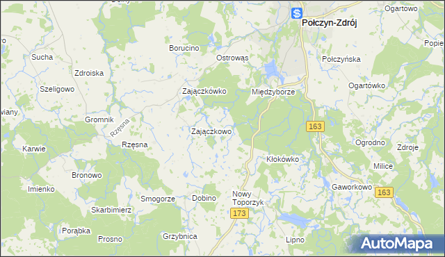 mapa Nowe Borne, Nowe Borne na mapie Targeo