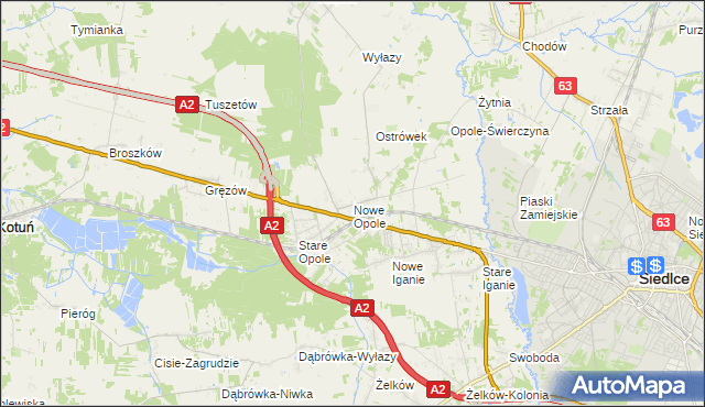 mapa Nowe Opole, Nowe Opole na mapie Targeo