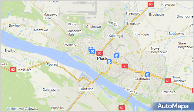 mapa Płock, Płock na mapie Targeo