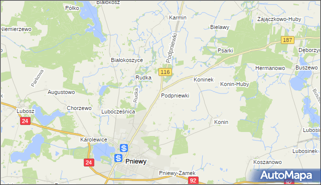 mapa Podpniewki, Podpniewki na mapie Targeo