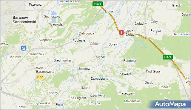 mapa Ślęzaki, Ślęzaki na mapie Targeo
