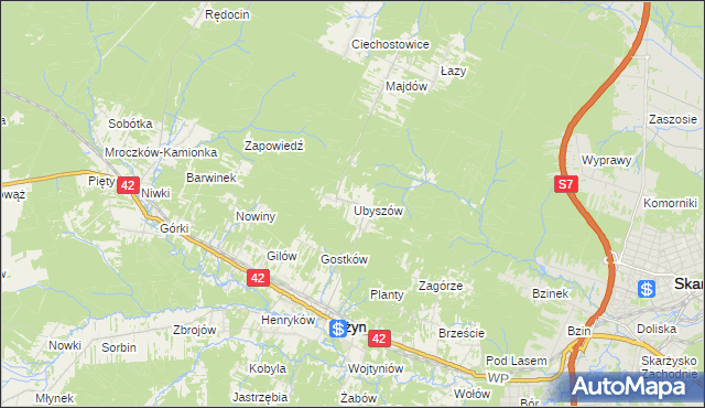 mapa Ubyszów, Ubyszów na mapie Targeo