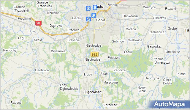 mapa Żółków gmina Jasło, Żółków gmina Jasło na mapie Targeo