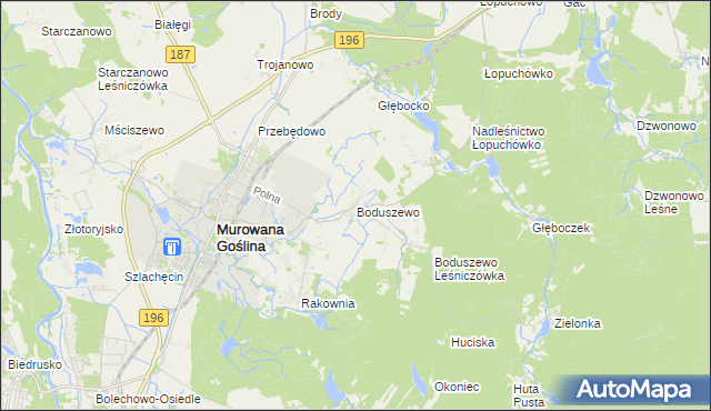 mapa Boduszewo, Boduszewo na mapie Targeo