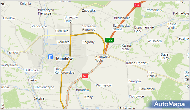 mapa Bukowska Wola, Bukowska Wola na mapie Targeo