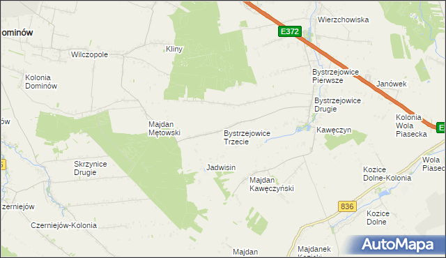 mapa Bystrzejowice Trzecie, Bystrzejowice Trzecie na mapie Targeo